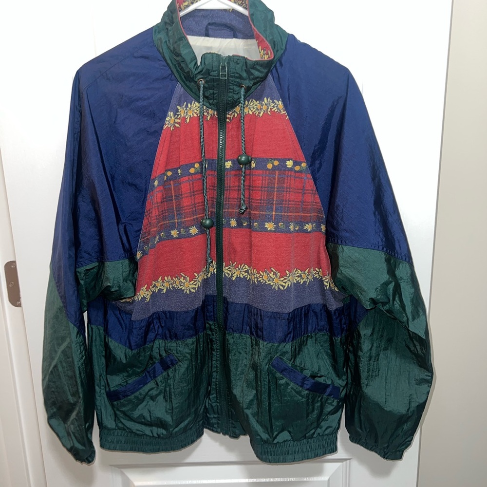 Vintage Colorblock Windbreaker Jacket